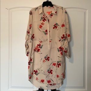 Floral button up dress shirt/dress